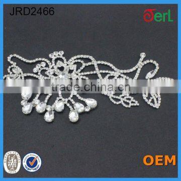 Wholesale fancy lace design elegant rhinestone glass lace for dress decoration