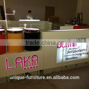 2014 new nail table furniture nail table design,nail reception counter, modern nail front counter design