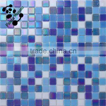 SMH20 Blue Mix Square Mosaic Pattern Glass Mosaic Swimming Pool Bottom Tiles photo-2