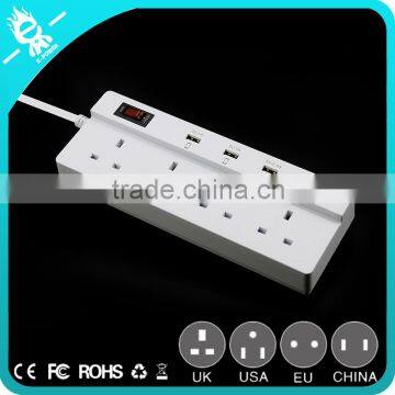 4 Outlet/Home Office Surge Protector with 4 Port Desktop USB Charging Station
