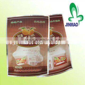 Stand up plastic packaging bag with zipper for candy