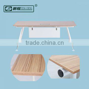 ED01 Durable Use Wood Steel Office L-shape Furniture Executive Tables photo-6