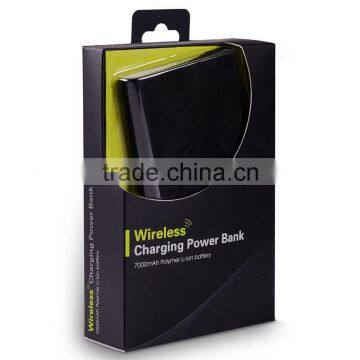 Portable Qi Certificated Wireless Charging Pad With 7000mAh External Battery For Mobilephones Tablets photo-5