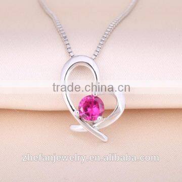 High Quality Precious Ruby Gemstone Heart Shaped Valentine Gift Love Pendant Genuine Pave