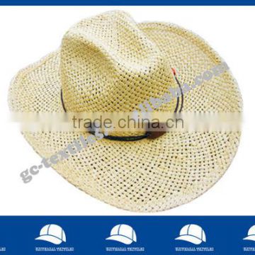 straw hat with bead & rope for men