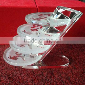 OEM and hot sale crystal coaster high quality OEM/cup mat/coaster gift