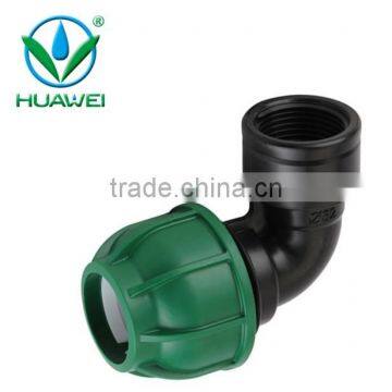 Professional Thread PP Pipe Fitting 90 Degree Elbow