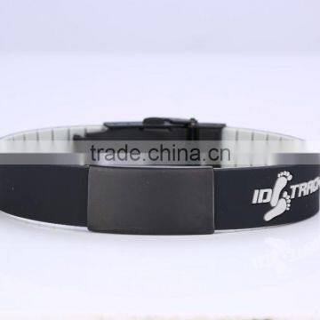 Promotional eco-friendly wristband custom silicone id bracelets for men