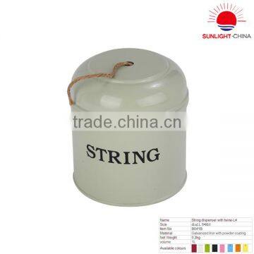 galvanized round string dispenser string tin wool canister with twine-L