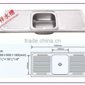 JZ-327 1.2m Kitchen equipments stainless steel kitchen sink for restaurants