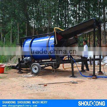 SHOUGONG 10TPH Mini Movable Trommel For Gold Mining