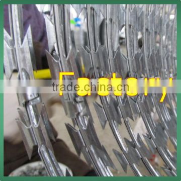 Galvanized Surface Treatment and Barbed Wire Coil Type concertina razor wire