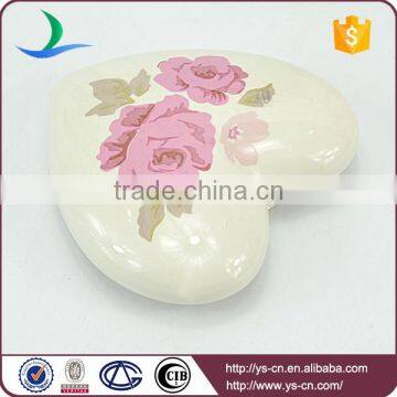 White Heart Shape Hanging With Pink Flower Decal photo-2