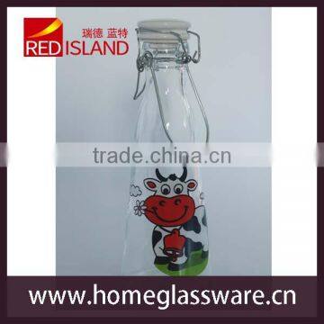 Sealed Glass Milk Bottle With the Ceramic Lid and Wire Clip photo-6