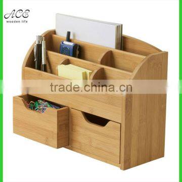 Custom bamboo desk organizer Bamboo office table organizer