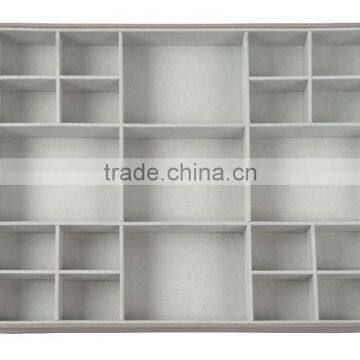 21 Compartment Desk Accessory Organizer Tray in Grey PU Leather photo-2