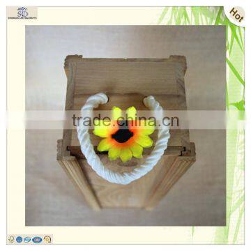 Antique String Handle Burning Color Wine Case Box photo-6