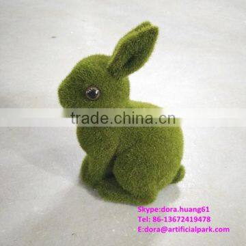 H080612 Fake Green Grass Rabbit Small Plastic Rabbits Artificial Decorative Rabbit photo-5