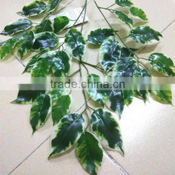 SJ7001008 artificial plastic ficus leaves/Chinese silk banyan tree leaf