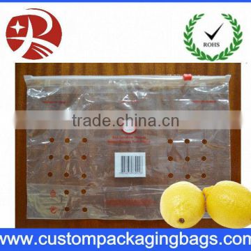 resealable zip lock fruit bag with holes for grape packaging bags