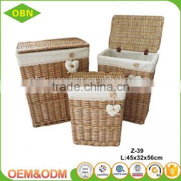 China new style home storage decorative split wicker fabric laundry basket cover