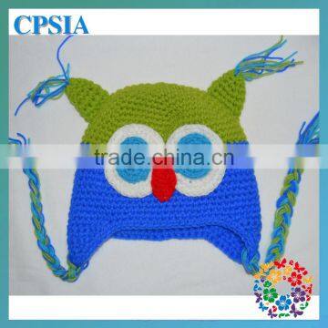 the New Handmade Baby Hat With Ears Cute Knitted Owl Pattern Wool Hats photo-3
