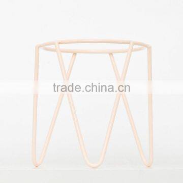 Blush Pink Metal Wire Plant Stand Mid-Century Inspired