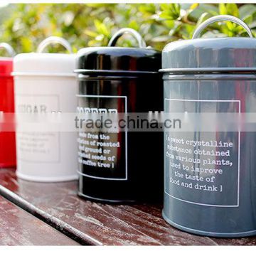 New Stylish Glossy Metal Sealed Coffee Tea Sugar Tin Canister