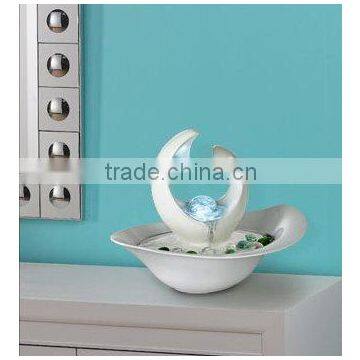 Modern Abstract White Tabletop Fountain