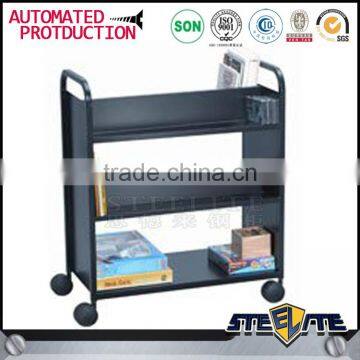 Library Double Sided Book Trolley Mobile Steel Book Cart For Sale photo-5