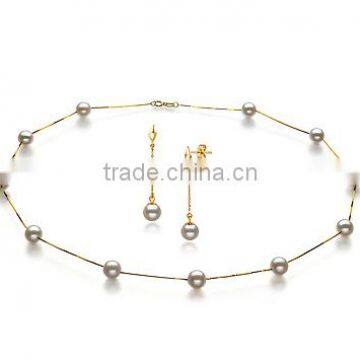 White 6-7mm AA Japanese Akoya Pearl jewellery set