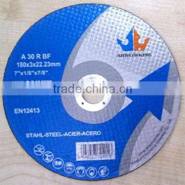 7" 180x3x22.2mm Flat Resin Bonded Reinforced Metal Cutting Disc