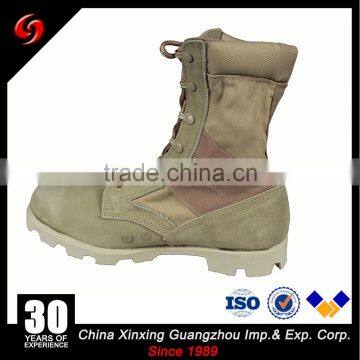 Suede Leather and Canvas Military Tactical Boots / Waterproof Canvas Combat Jungle Military Boots