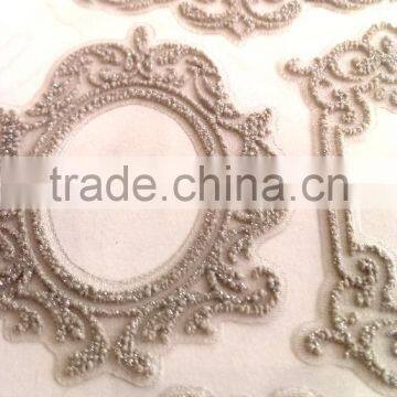 Self-Adhesive Classic Glitter Lace Foam Sticker, Elegant Decorative Shinny Glitter Sticker photo-4