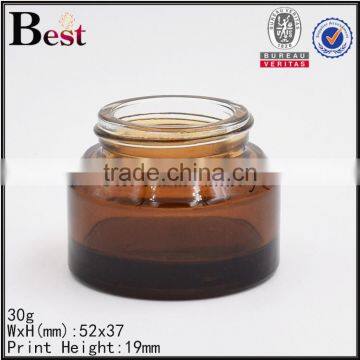 30g Hot Products Amber Glass Cosmetic Jar Oblique Shoulder Cosmetic Glass Jar With Black Cap China Suppliers photo-4