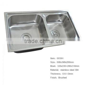 Double Bowl Stainless Steel Drop-In Topmount Kitchen Sink photo-2