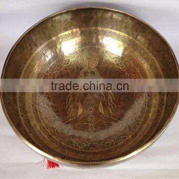 High Quality Special Chakra Carving Himalayan Tibetan Singing Bowl photo-2