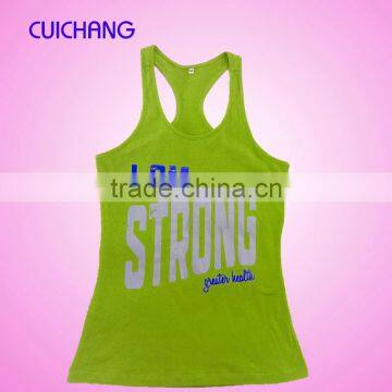 new design gym singlet for woman with yellow color