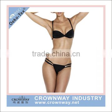 Black Strap Crossed Sexy Triangle School Girl Bikini For Wholesale