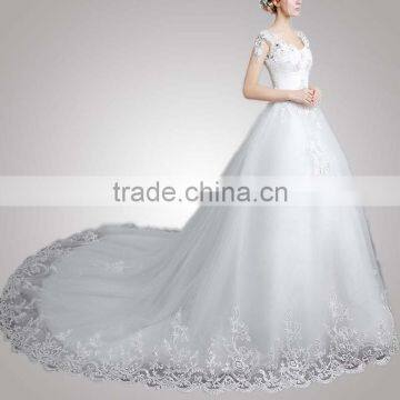 Stretchable Peter Pan Collar Luxury Of Bride Dress Reliable Supplier photo-4