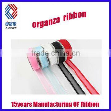 Hot Pink Two Edges Saddle Stitched Organza Ribbon photo-5