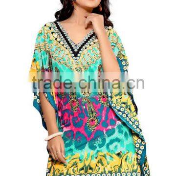 Canvas Crepe Printed Kaftan / Kaftan Dubai/moroccan Dress Kaftan for Sale photo-3