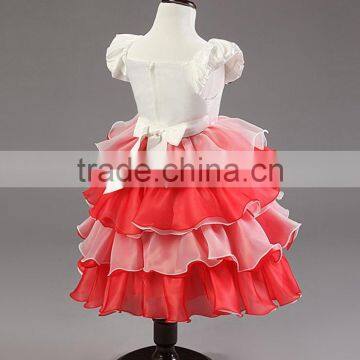 MGOO Latest Design Stocklot Pretty Girl Pageant Dresses Kids Champage Flowers Toast Embroidery Dress MGT005-3 photo-4