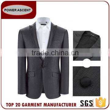 Wholesale Men Classic Arrow Lapel Fashion 1-Button Gray Trim Suits For Sale