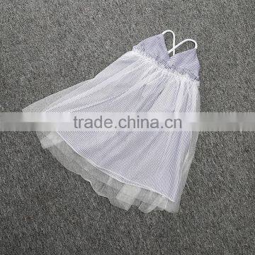 Lace Stripe Summer New Model Girl Latest Kids Party Dresses photo-4