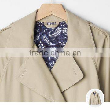 Crisp 100% Cotton Classic Double-breasted Short Coat Custom High Quality Fashion Women Windbreaker Guangzhou Manufacturer photo-5