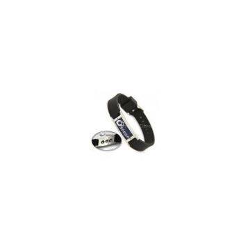 Black Sports Wrist Band Pure Titanium and Ceramic Power Balance Silicone Bracelet