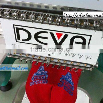 fushun 1501 1201 single head cap tubular t shirt leather and flat computerized embroidery machine for sale