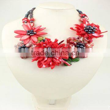 A-3949 Beauty 2015 Handmade Shell Flower Necklace For Wedding