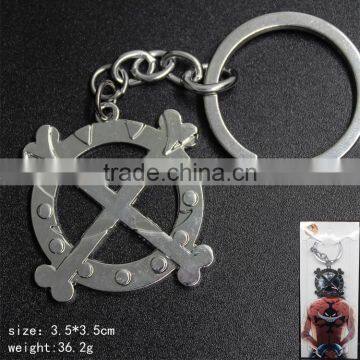 Famous Cartoon One Piece Anime Flag Designs Keychain Wholesale High Quality Alloy Keyring